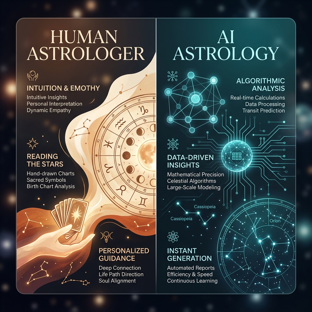 AI vs Human Astrology comparison